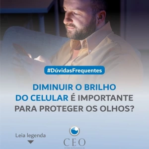 👀 Você sabia? Diminuir o brilho do celular ajuda a proteger seus olhos! 📱✨  A luz intensa da tela, principalmente em ambientes escuros, pode causar fadiga ocular, ressecamento e até atrapalhar o sono. Dica simples: ajuste o brilho e ative o modo noturno sempre que possível! 🌙  Cuide da sua visão com pequenas atitudes no dia a dia!