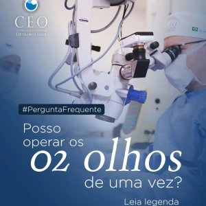 Essa é uma dúvida muito comum na Clínica.   Como regra geral: cirurgias da superfície ocular como o laser para refrativa, são realizadas em ambos os olhos simultaneamente. As cirurgias intraoculares, como implante de lente fácica / cirurgia de catarata e do cristalino, são realizadas de forma separada, ou seja, um olho de cada vez.  👉 Na maioria dos casos, a cirurgia é realizada em um olho por vez.  Mesmo em procedimentos seguros, como cirurgia de catarata ou refrativa, cada olho pode reagir de forma diferente. Operar separadamente permite avaliar a resposta do primeiro olho, fazer ajustes no segundo procedimento e garantir mais segurança e previsibilidade no resultado.  Existem situações específicas em que a cirurgia bilateral pode ser indicada, mas essa decisão depende sempre de uma avaliação individualizada.  Se você está pensando em operar ou tem essa dúvida, agende uma avaliação.  CEO - Centro de Excelência em Oftalmologia 📲 (37) 3237-4600 📲 (37) 3237-4602 📲 (37) 3237-4605