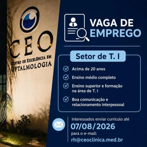 Estamos contratando 🖥️  👉🏻Vaga para setor de T.I  Se você se encaixa no perfil da vaga , envie seu currículo no e-mail: rh@ceoclinica.med.br   Pará de Minas, MG.  Faça parte da equipe CEO !